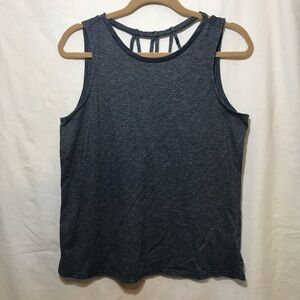 Maurices Dark Grey Open Criss-Cross Back Basic Tank Top Medium M EUC Casual Cute